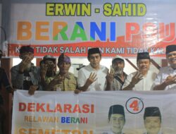 BERANI Semeton Deklarasikan Dirinya Untuk Erwin Sahid Di PSU Pilkada Parimo