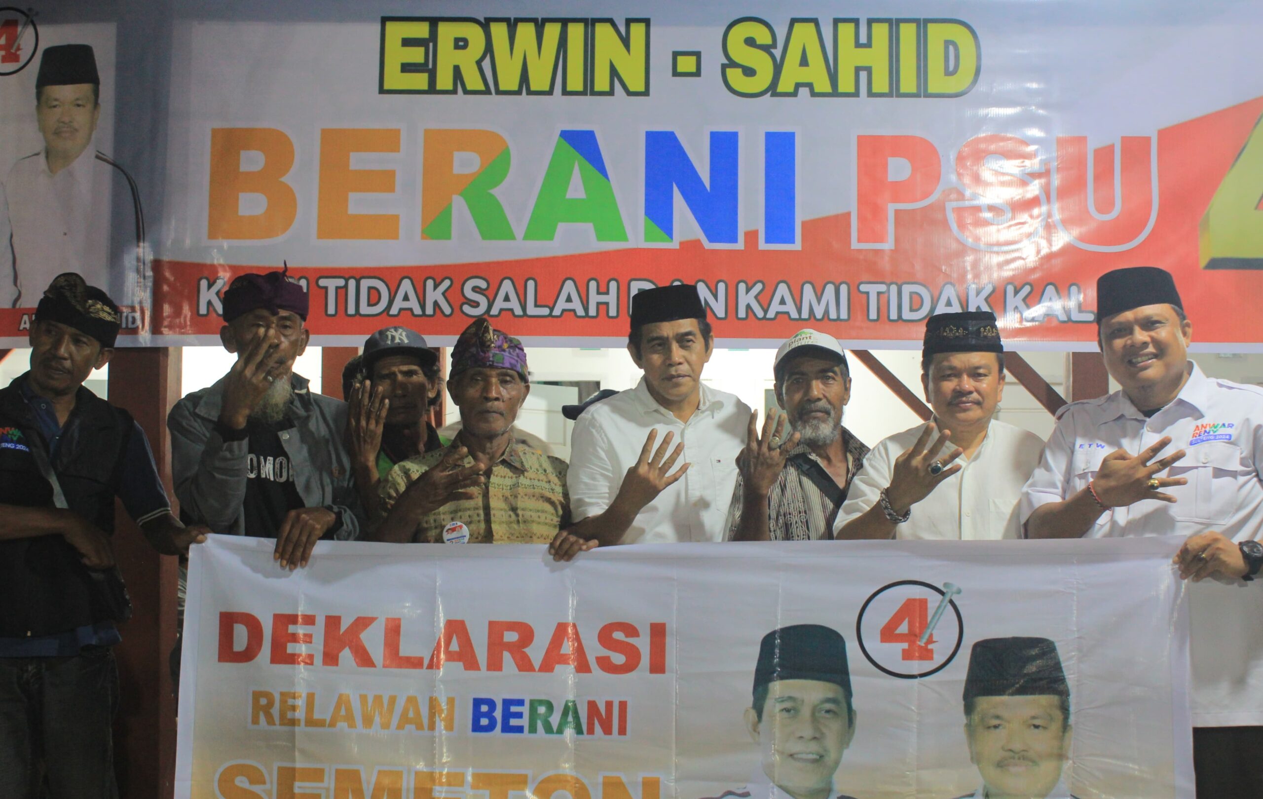 BERANI Semeton Deklarasikan Dirinya Untuk Erwin Wahid Di PSU Pilkada Parimo