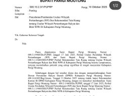 Pemkab Parimo Cabut Seluruh Usulan Wilayah Pertambangan dan Rekomendasi Tata Ruang WPR